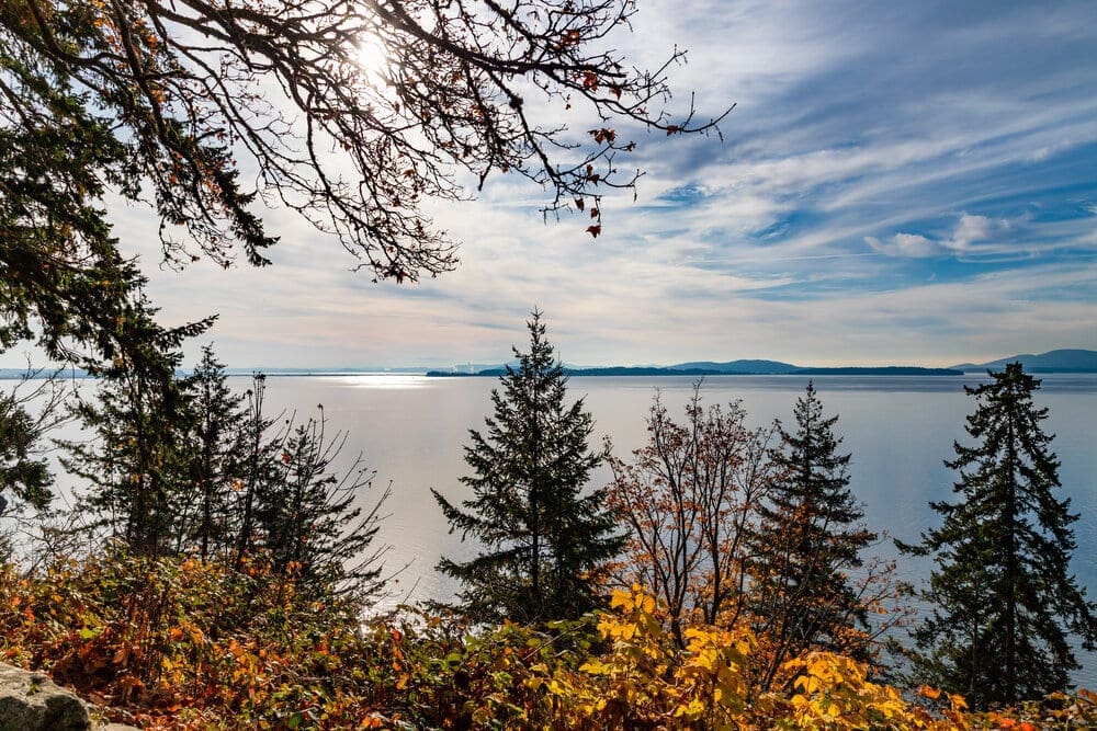 View of the Pacific Ocean from Chuckanut Drive in Larrabee State Park.