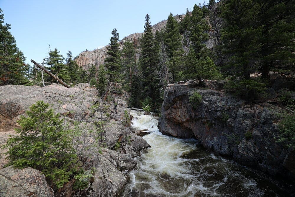 The Pool is a raging portion of the Big Thompson River, which emerges out of the beautiful Forest Canyon.