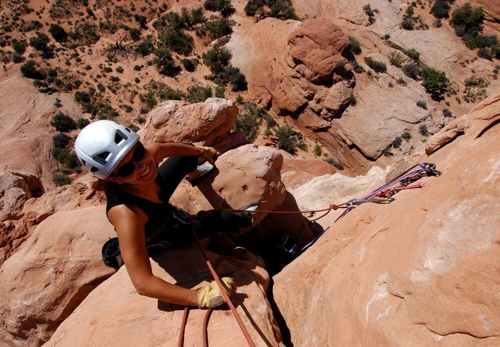 Rock Climber near Moab, Utah.