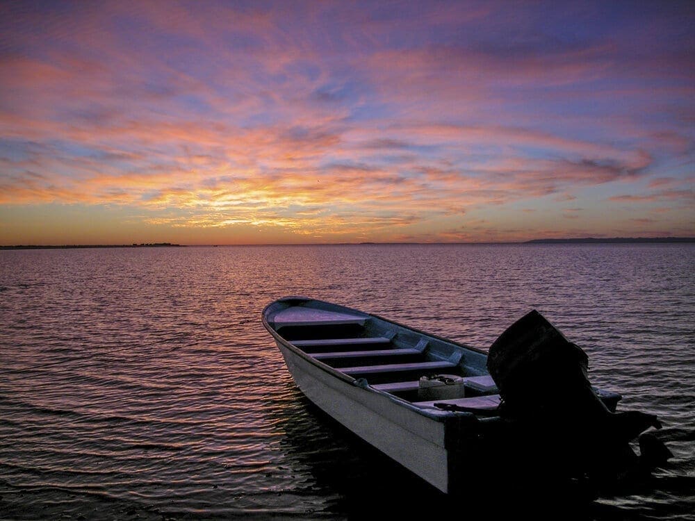 Sunset at Laguna San Ignacio, Baja California Sur, Mexico.
