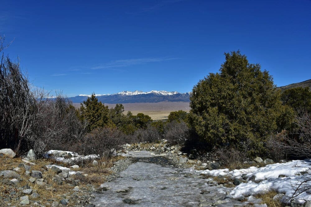 Zapata Falls campground is located seven miles southwest of the Great Sand Dunes National Park. The campground sits at 9,000 feet at the foot of the Sangre de Cristo Mountains.