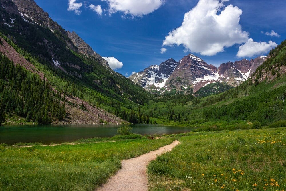 Amazing views of Maroon Lake and the Maroon Bells.