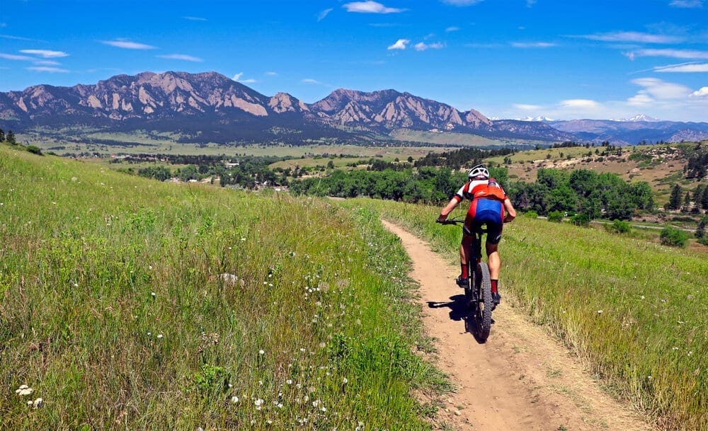 The Dirty Bismark is a classic Boulder mountain bike ride with stellar views of the Flatirons.