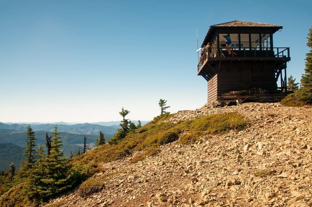 View of the Tolmie Peak Lookout looking to the south.