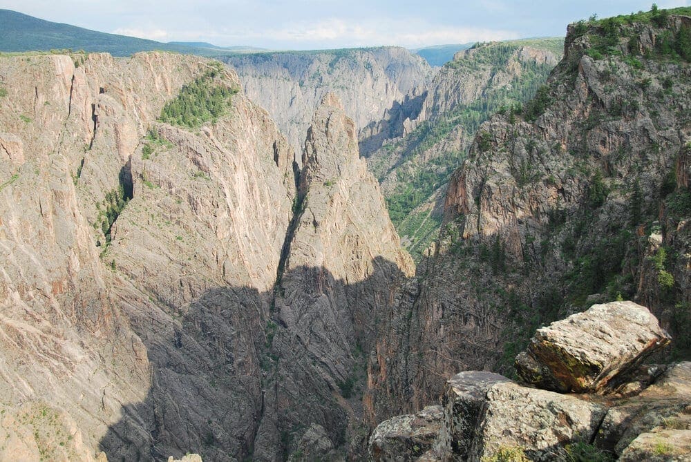 The rugged Black Canyon of the Gunnison River formed over the course of millions of years. This is a view of the south rim.