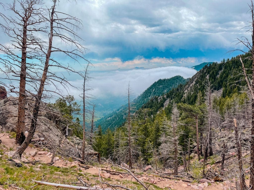Photo 125: Low lying clouds crashing into the ridges near South Boulder Peak.