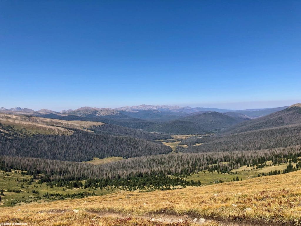 Down the valley, Clark Peak, the highest point in the Medicine Bow, is visible just left of center.