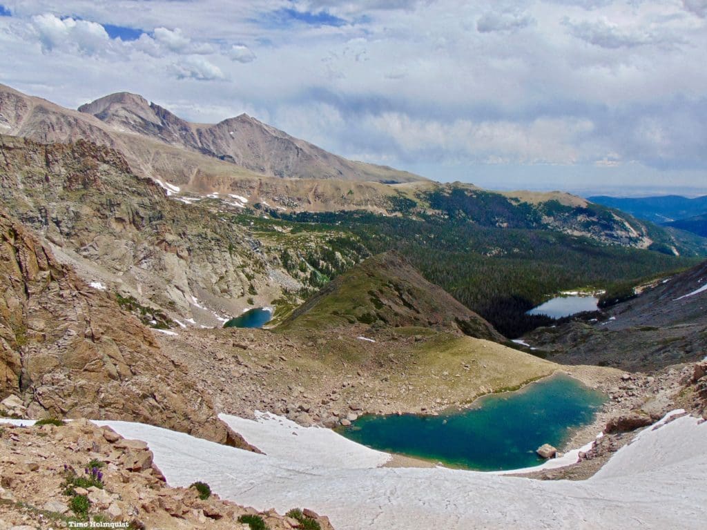 From left to right: Falcon Lake, Lake of Many Winds, and Thunder Lake.