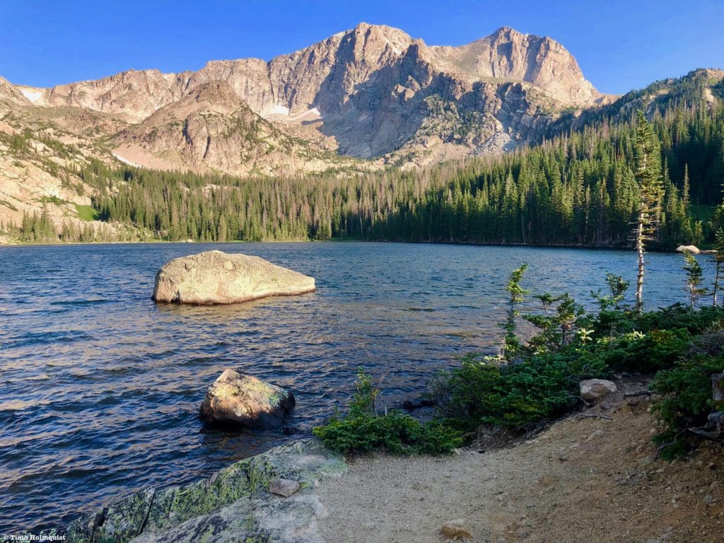 The view to Mt. Alice from the shores of Thunder Lake.